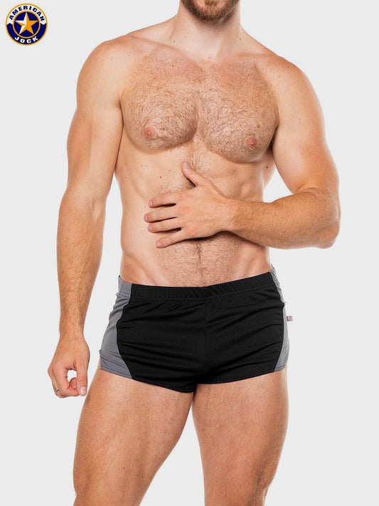 AMERICAN JOCK 8202 Men's Physique Cross Country Shorts - Schwarz