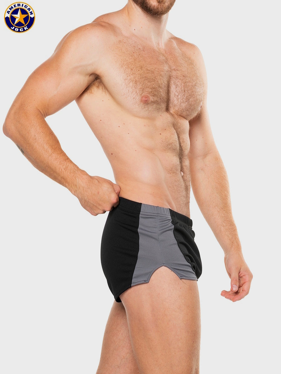 AMERICAN JOCK 8202 Men's Physique Cross Country Shorts - Schwarz