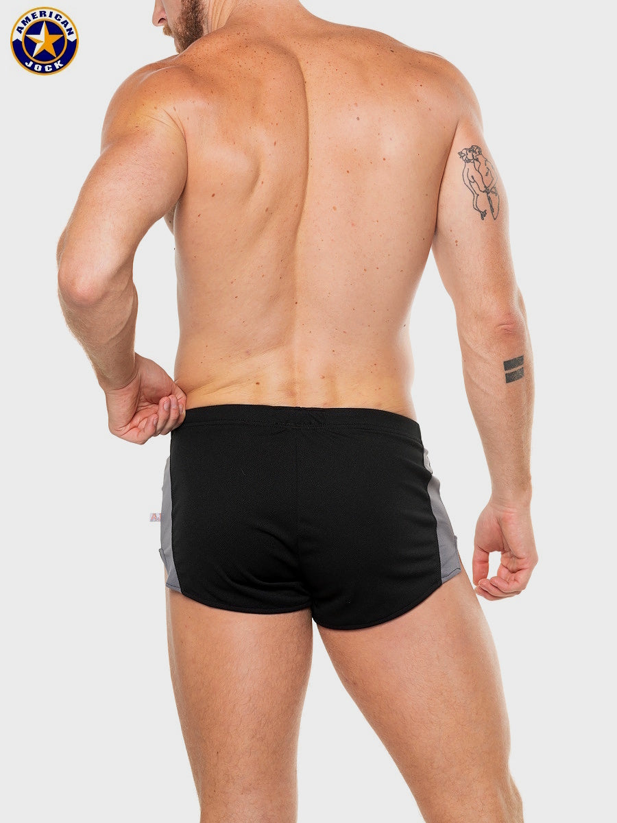 AMERICAN JOCK 8202 Men's Physique Cross Country Shorts - Schwarz