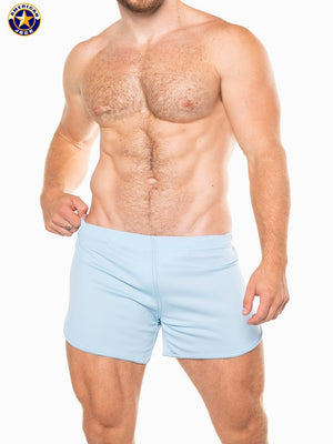 AMERICAN JOCK 8359 Herren 11" Trainingsshorts mit integriertem Jockstrap – Himmelblau