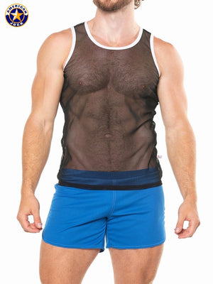 Débardeur en résille pour hommes AMERICAN JOCK 8207 Men's Physique - Noir