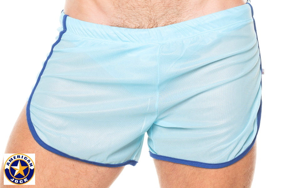 AMERICAN JOCK 8014 Herren-Wettkampf-Laufshorts mit Innenslip - Himmelblau/Royal