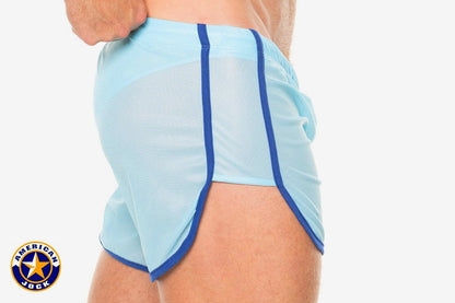 AMERICAN JOCK 8014 Herren-Wettkampf-Laufshorts mit Innenslip - Himmelblau/Royal