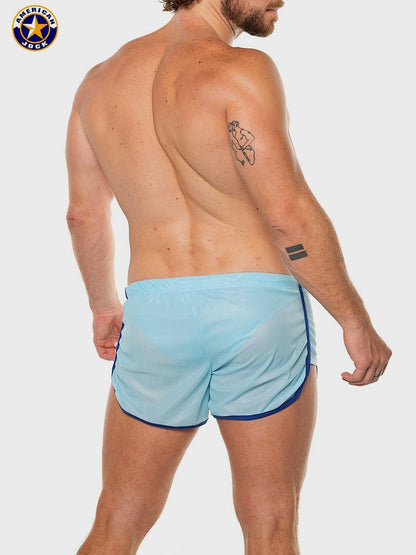 AMERICAN JOCK 8014 Herren-Wettkampf-Laufshorts mit Innenslip - Himmelblau/Royal