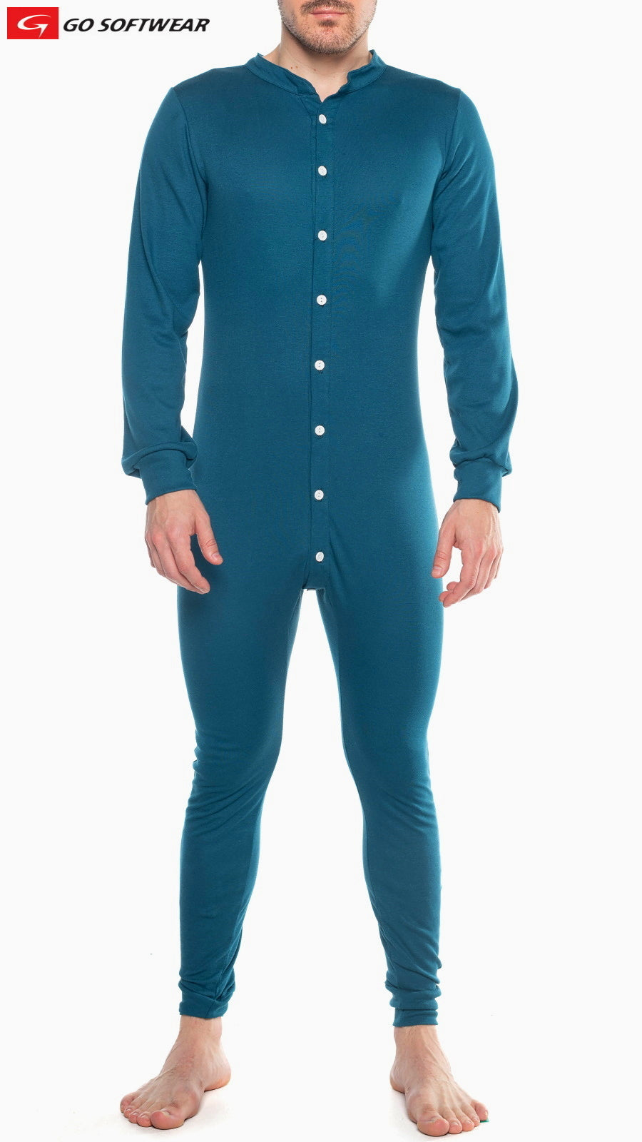 Go Softwear 4706 Herren Lumber Jack Union Suit mit offenem Rücken - Blaugrün