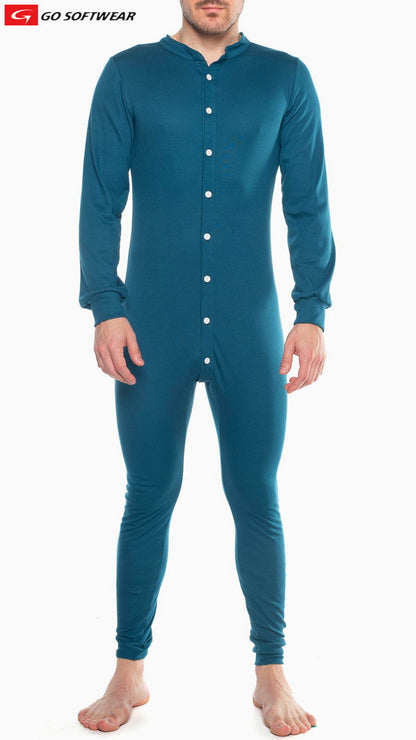 Go Softwear 4706 Herren Lumber Jack Union Suit mit offenem Rücken - Blaugrün