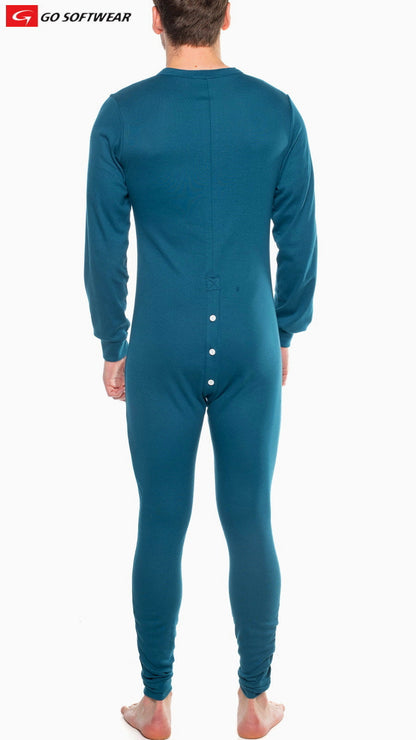 Go Softwear 4706 Herren Lumber Jack Union Suit mit offenem Rücken - Blaugrün