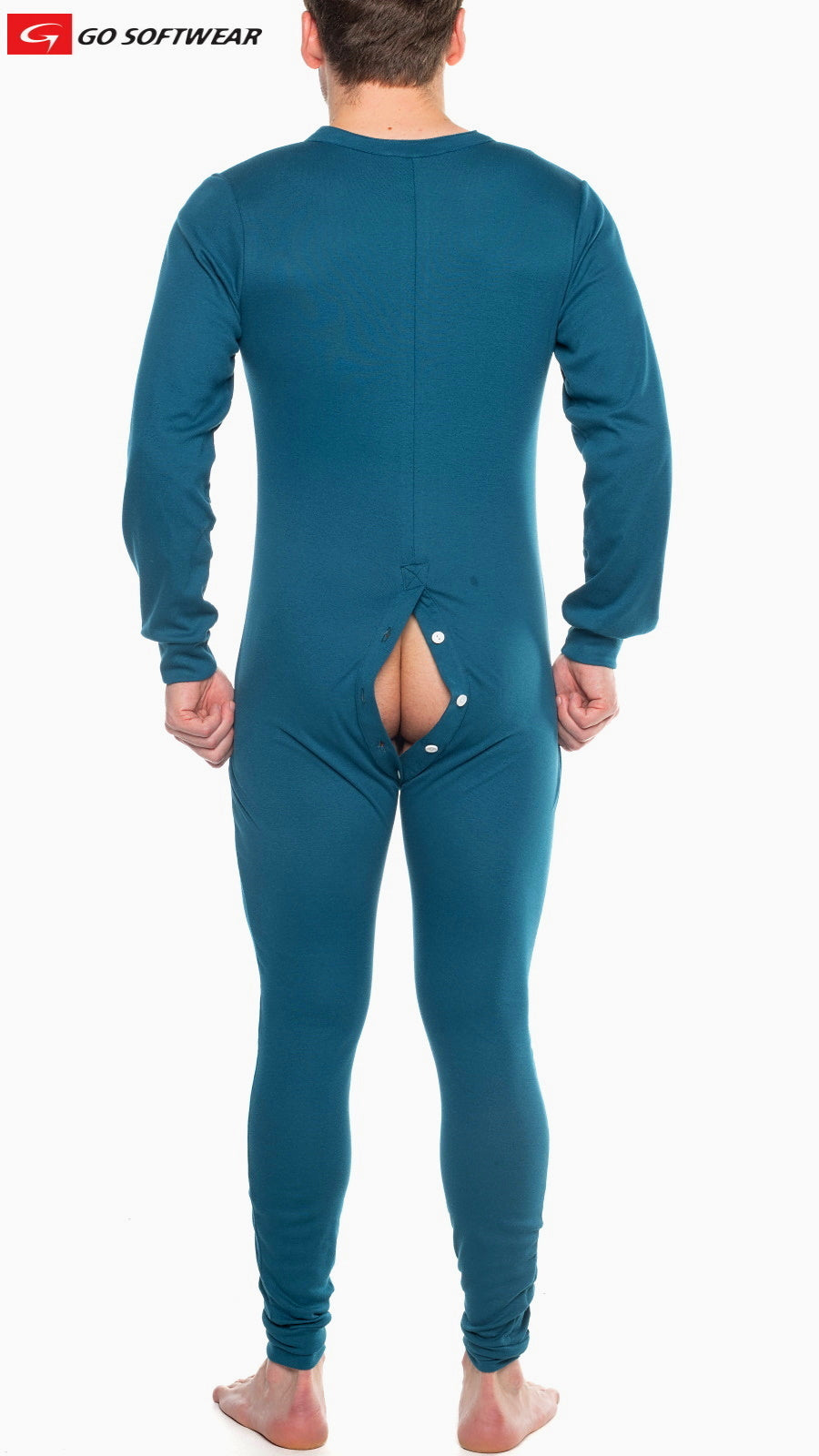 Go Softwear 4706 Herren Lumber Jack Union Suit mit offenem Rücken - Blaugrün