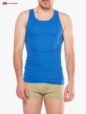 Go Softwear 4855 Men's Zion Rib Tank Top - Galactic Cobalt