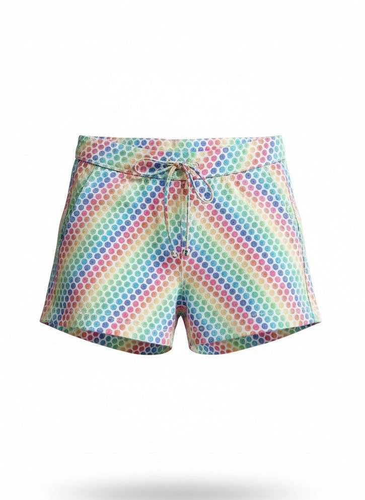 Tulio Swimwear Rainbow Dots Linen Texture Short