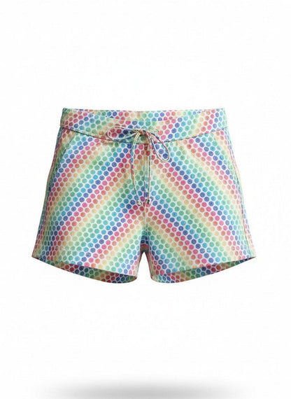 Tulio Swimwear Rainbow Dots Linen Texture Short