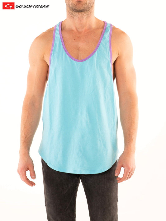 Débardeur de sport à dos nageur pour homme Go Softwear 4867 - Bleu aqua
