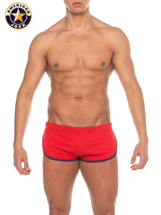 AMERICAN JOCK 8206 Herren Phys Ed Cool Down Shorts - Rot