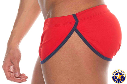 AMERICAN JOCK 8206 Herren Phys Ed Cool Down Shorts - Rot