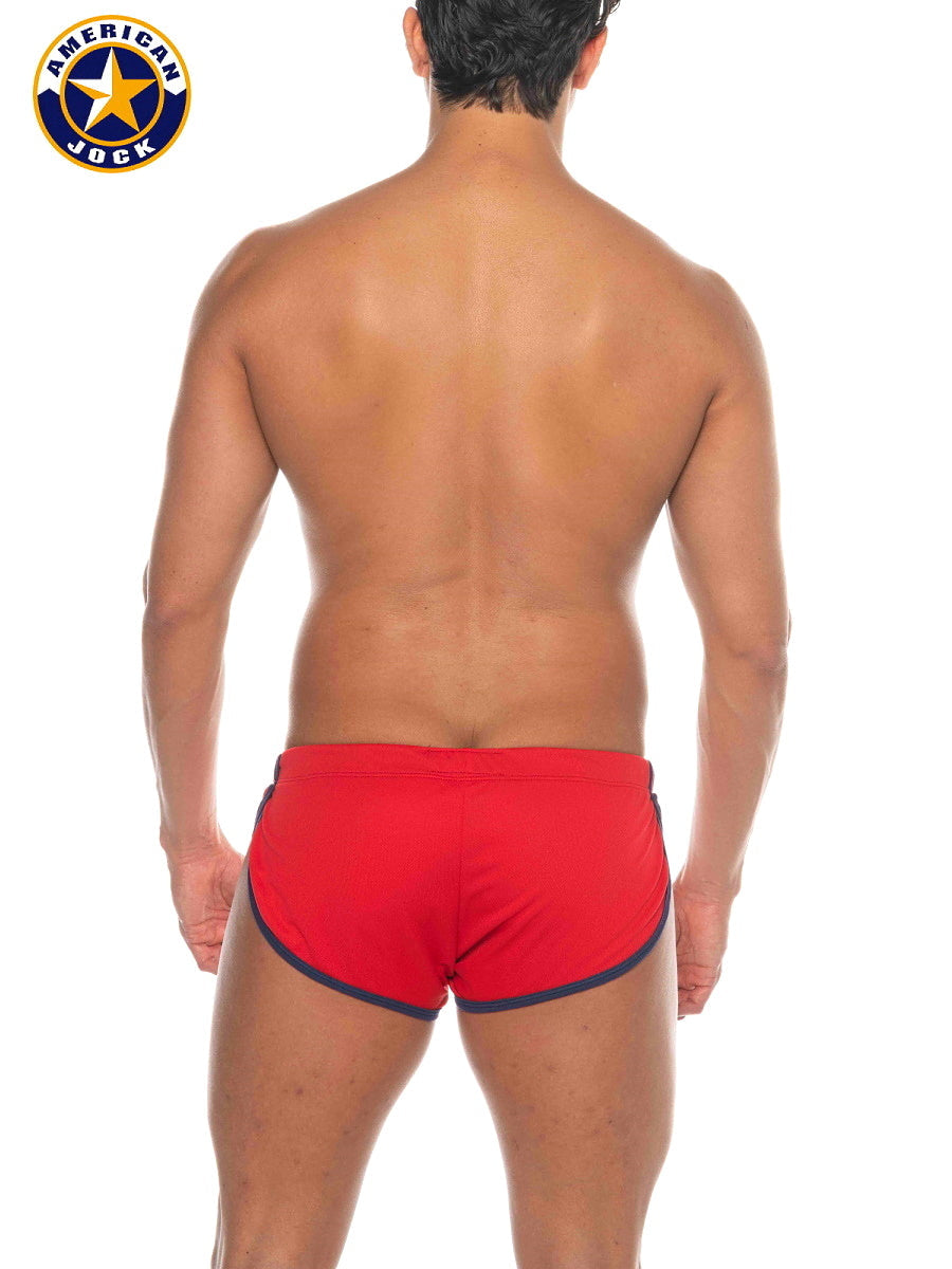 AMERICAN JOCK 8206 Herren Phys Ed Cool Down Shorts - Rot