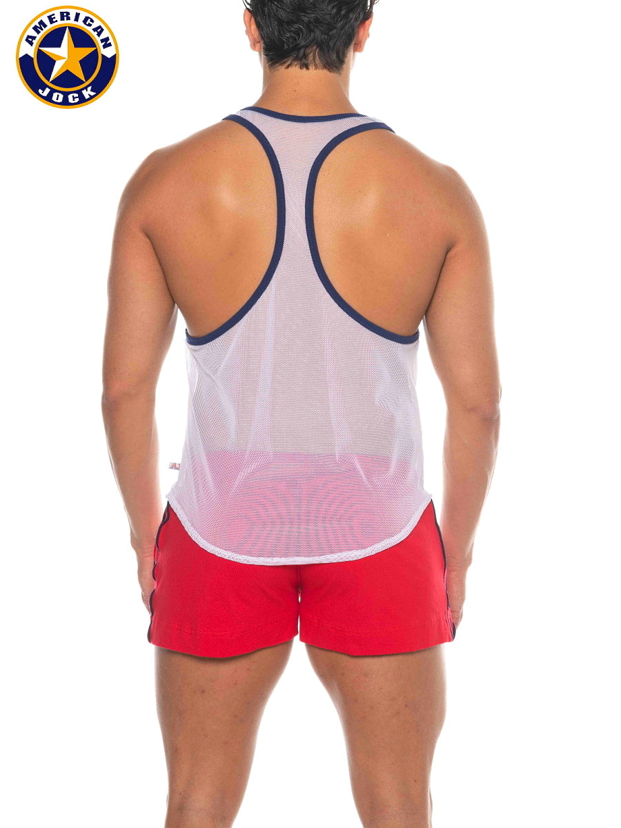 AMERICAN JOCK 8205 Herren Phys Ed Bodybuilder Tanktop - Weiß