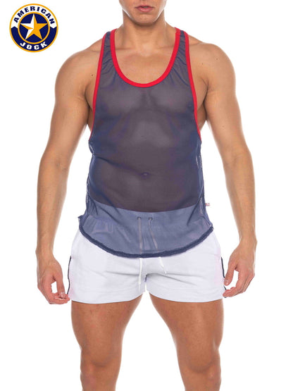 Débardeur de musculation pour homme AMERICAN JOCK 8205 Phys Ed - Marine