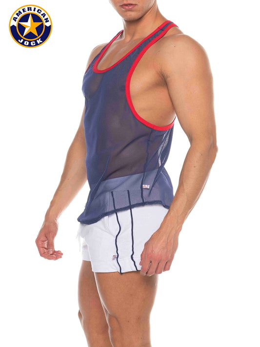 AMERICAN JOCK 8205 Men's Phys Ed Bodybuilder Tank - Navy