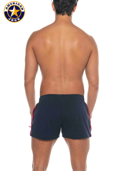 AMERICAN JOCK 8212 Herren Phys Ed Volley-Shorts mit Taschen - Marineblau