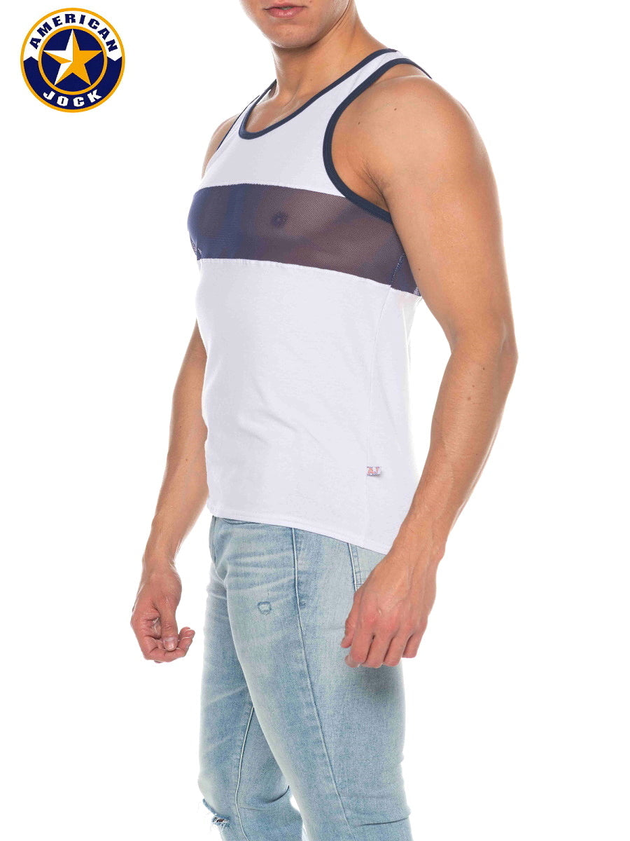 AMERICAN JOCK 8210 Herren Phys Ed Track Tanktop - Weiß