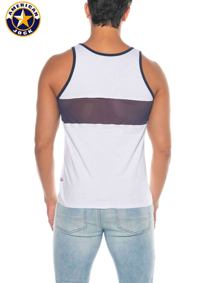 AMERICAN JOCK 8210 Herren Phys Ed Track Tanktop - Weiß