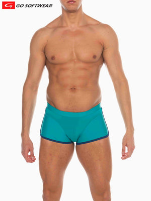 Maillot de bain homme Go Softwear 4541 Seychelles à coupe carrée - Sarcelle