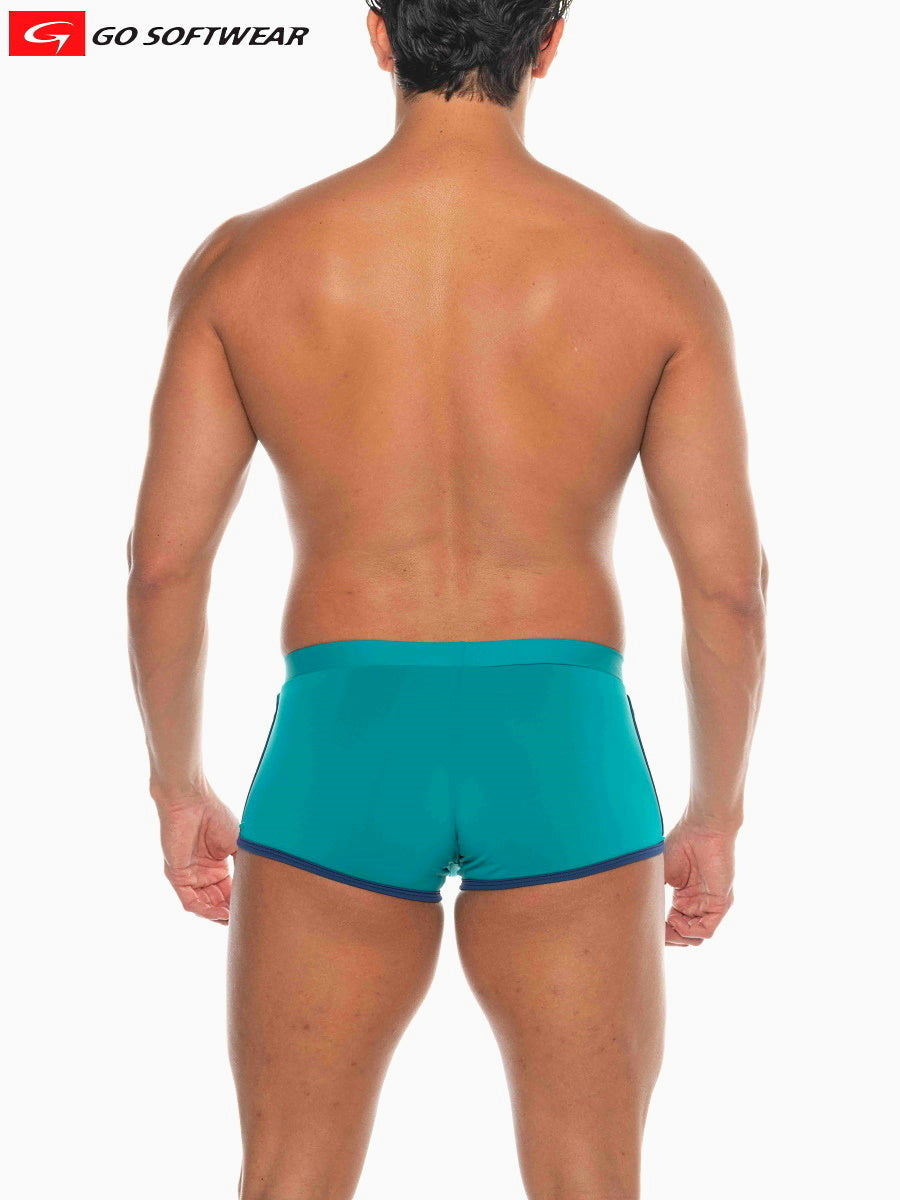 Go Softwear 4541 Men's Seychelles Sq-Cut Swim - Teal