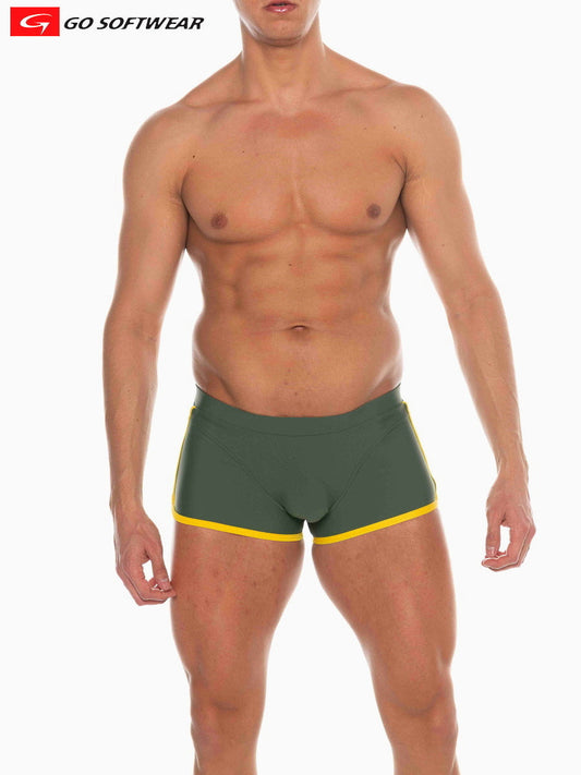 Go Softwear 4541 Men's Seychelles Sq-Cut Swim - Olive