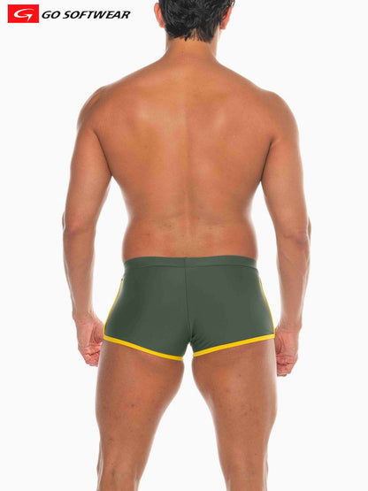 Go Softwear 4541 Men's Seychelles Sq-Cut Swim - Olive