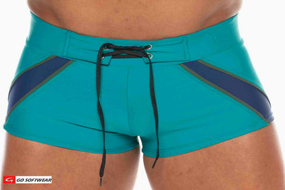 Go Softwear 4547 Men's Zanzibar Square-Cut Swim - Teal