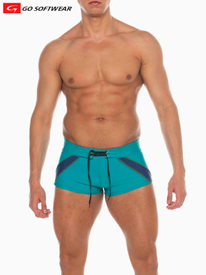 Maillot de bain coupe carrée pour homme Go Softwear 4547 Zanzibar - Sarcelle