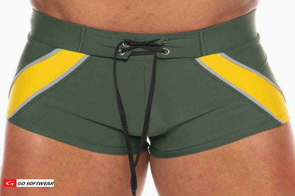 Go Softwear 4547 Men's Zanzibar Square-Cut Swim - Olive