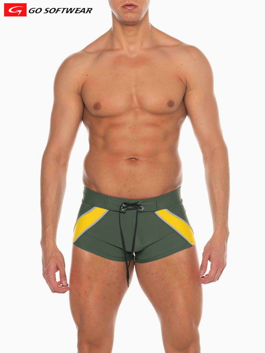 Go Softwear 4547 Men's Zanzibar Square-Cut Swim - Olive