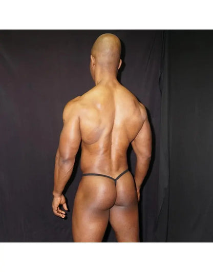 Arroyman Herren-G-String aus geripptem Graphit mit Beutel RIB037L