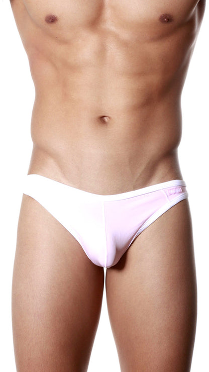 Groovin underwear accent thong pink th0116 in white and light pink with smooth form-fitting design for men