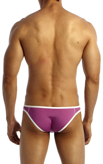 Groovin underwear accent v-cut bikini purple in purple and white with sleek contoured design for comfortable wear