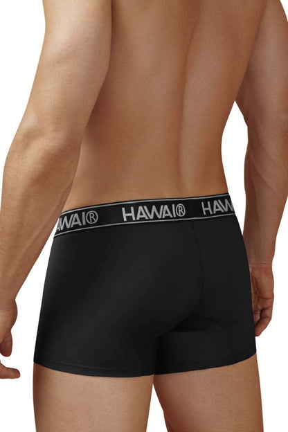 Black hawai microfiber black briefs with white logo band around the waist for comfortable everyday wear