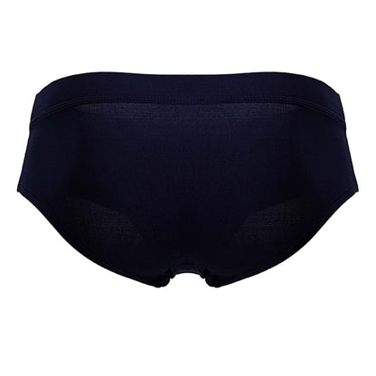 Black seamless microfiber briefs with smooth stretchy fabric and contoured design in dark blue hawai 42241