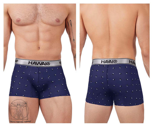HAWAI 42470 Bedruckte Mikrofaser-Badehose, Farbe Blau