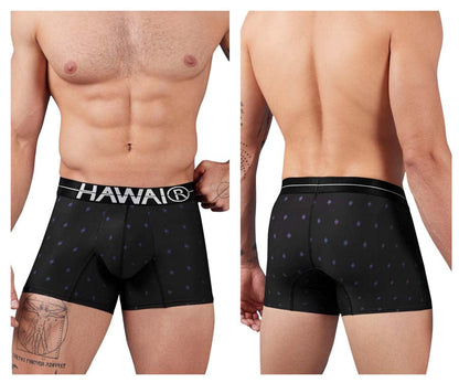 HAWAI 42520 Bedruckte Mikrofaser-Badehose, Farbe Schwarz