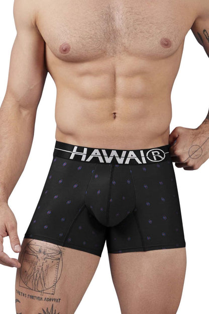HAWAI 42520 Bedruckte Mikrofaser-Badehose, Farbe Schwarz