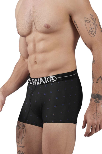 HAWAI 42520 Bedruckte Mikrofaser-Badehose, Farbe Schwarz