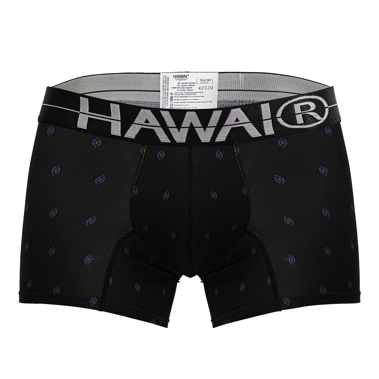 HAWAI 42520 Bedruckte Mikrofaser-Badehose, Farbe Schwarz
