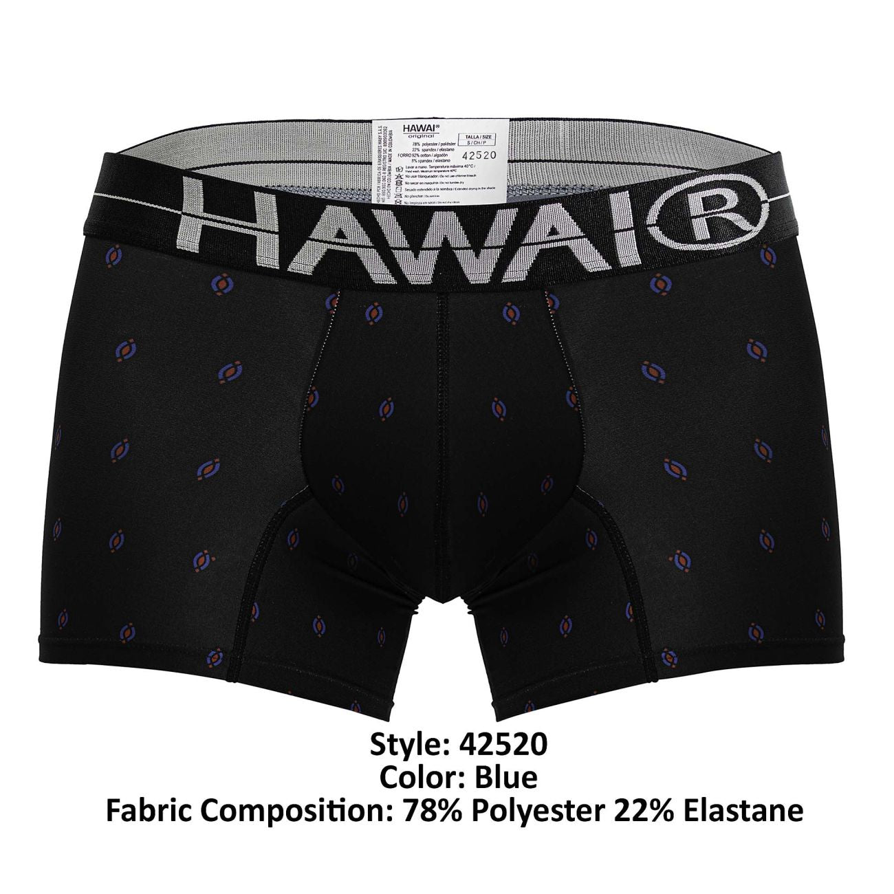 HAWAI 42520 Bedruckte Mikrofaser-Badehose, Farbe Schwarz