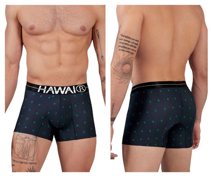 HAWAI 42520 Bedruckte Mikrofaser-Badehose, Farbe Dunkelblau