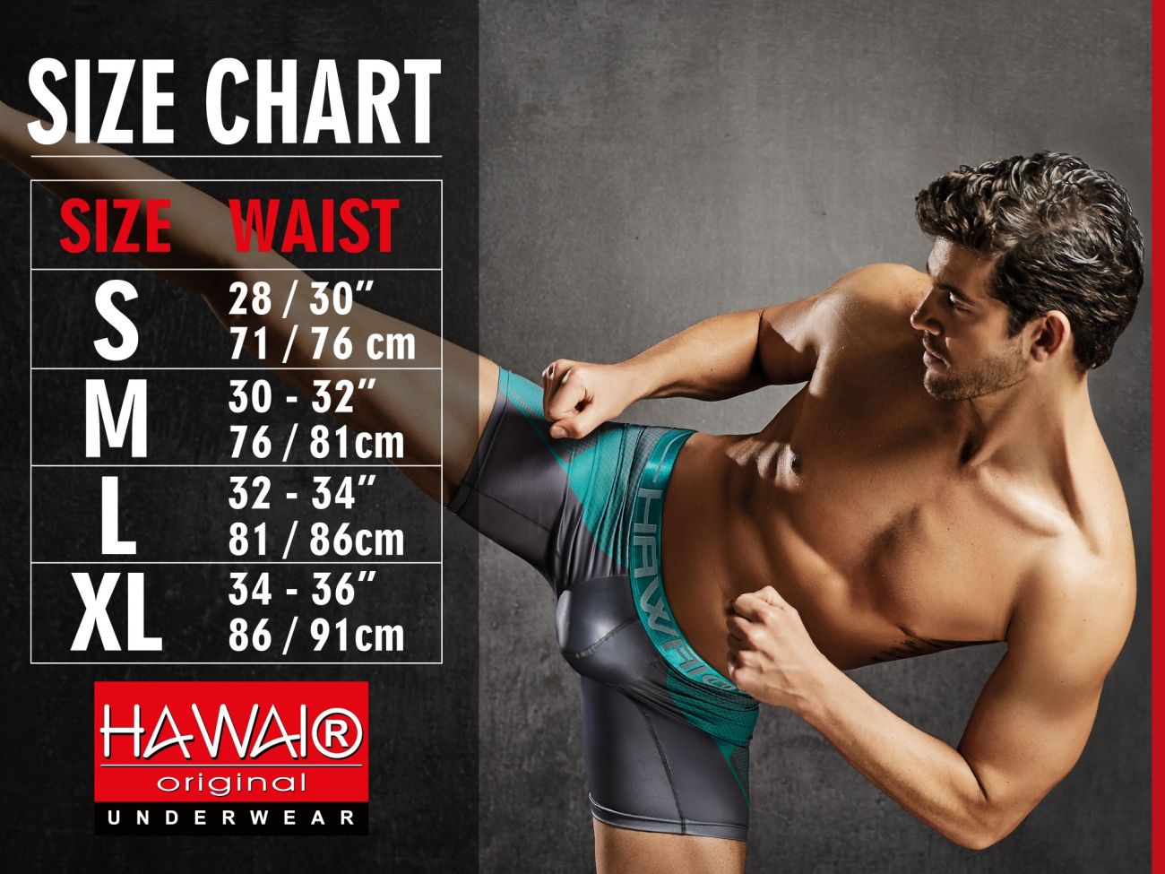 Gray and teal cotton blend athletic briefs with hawa original underwear branded waistband for comfortable support