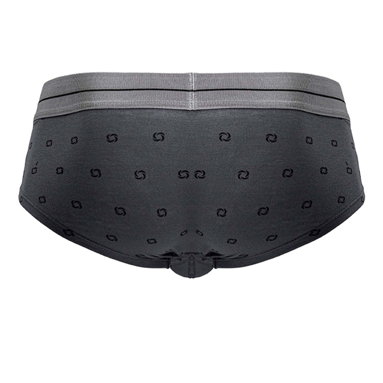 Dark gray hawai 42531 cotton blend briefs with subtle black geometric pattern and matching elastic waistband