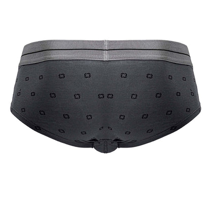 Dark gray hawai 42531 cotton blend briefs with subtle black geometric pattern and matching elastic waistband
