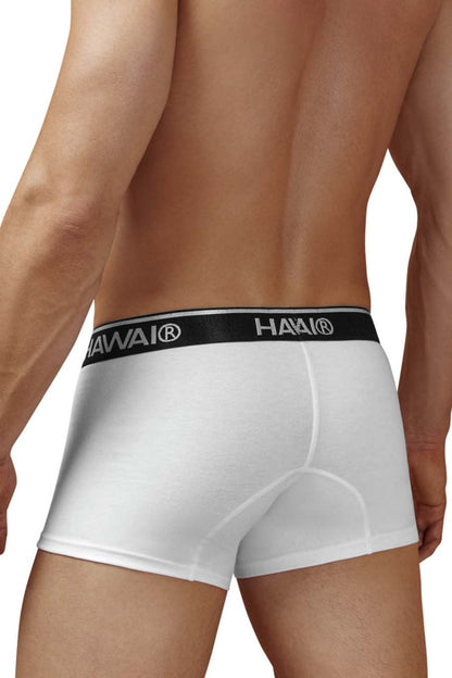 White men’s briefs with black waistband featuring hawai logo made of cotton blend in color white model 4986