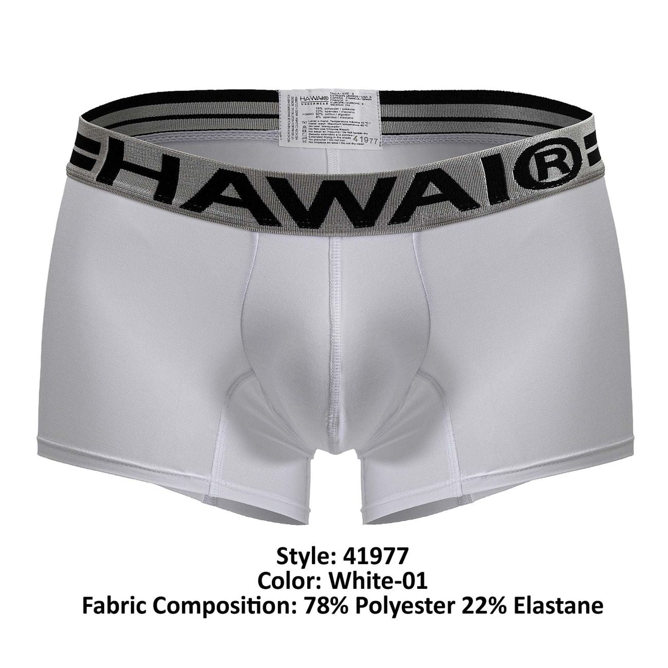 HAWAI 41977 Mikrofaser-Badehose, Farbe Weiß-01